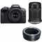 Canon EOS R100 Mirrorless Camera with RF-S 18-45mm and RF-S 55-210mm STM Lenses with EF-EOS R mount adapter - view 1